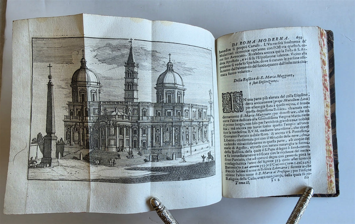 1727 ROME ILLUSTRATED antique Descrizione di Roma Moderna formatta nuovamente
