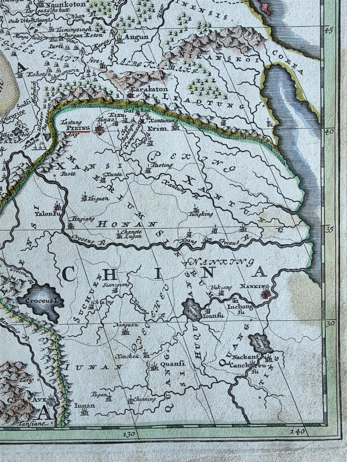 1707 MAP of RUSSIA antique 21 x 24" SCARCE Imperii Moscovitici Novissima Tabula