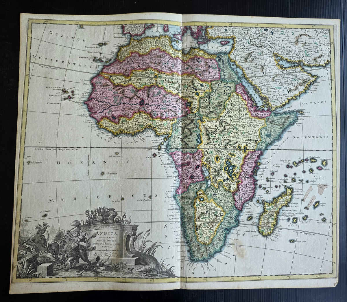 1730 MAP of AFRICA antique 20 x 24" by Matthäus Seutter