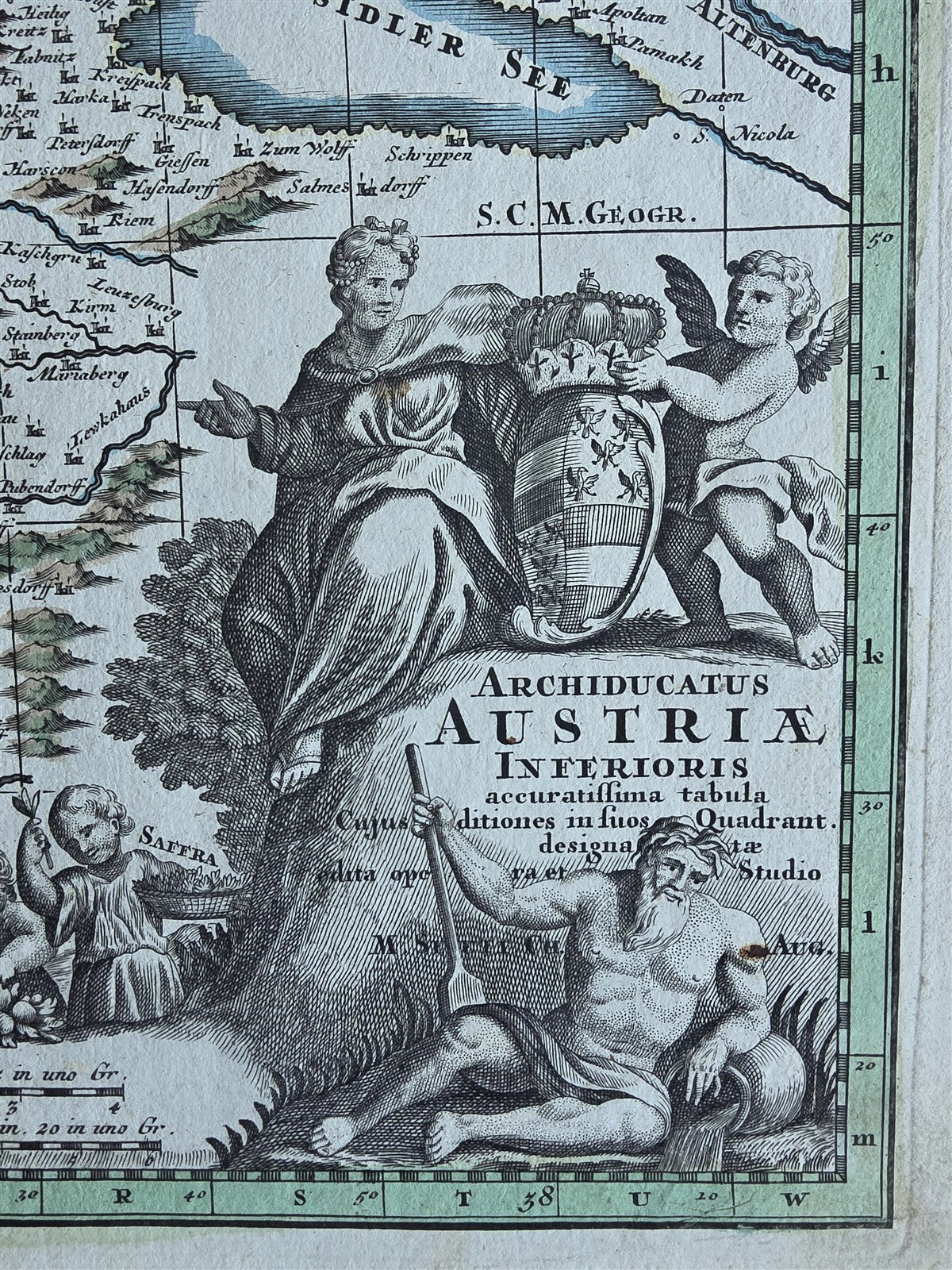 1707 MAP of AUSTRIA antique 20 x 24" by Johann Baptist Homann