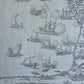 1570s MAP of AFRICA antique NAVAL BATTLE Capture of Mahdia TUNISIA