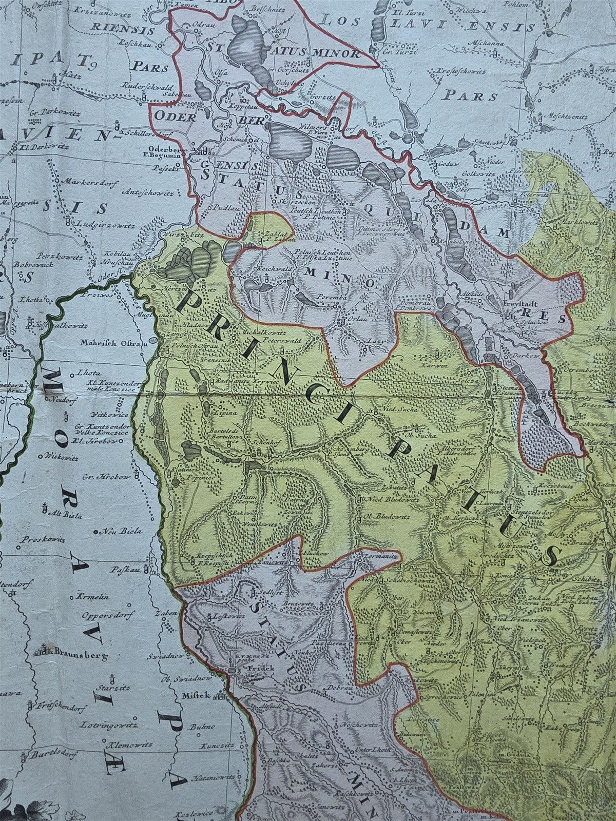 1736 MAP of POLAND antique LARGE 22.5 by 32.5" SILESIA Duchy of Teschen-Cieszyn