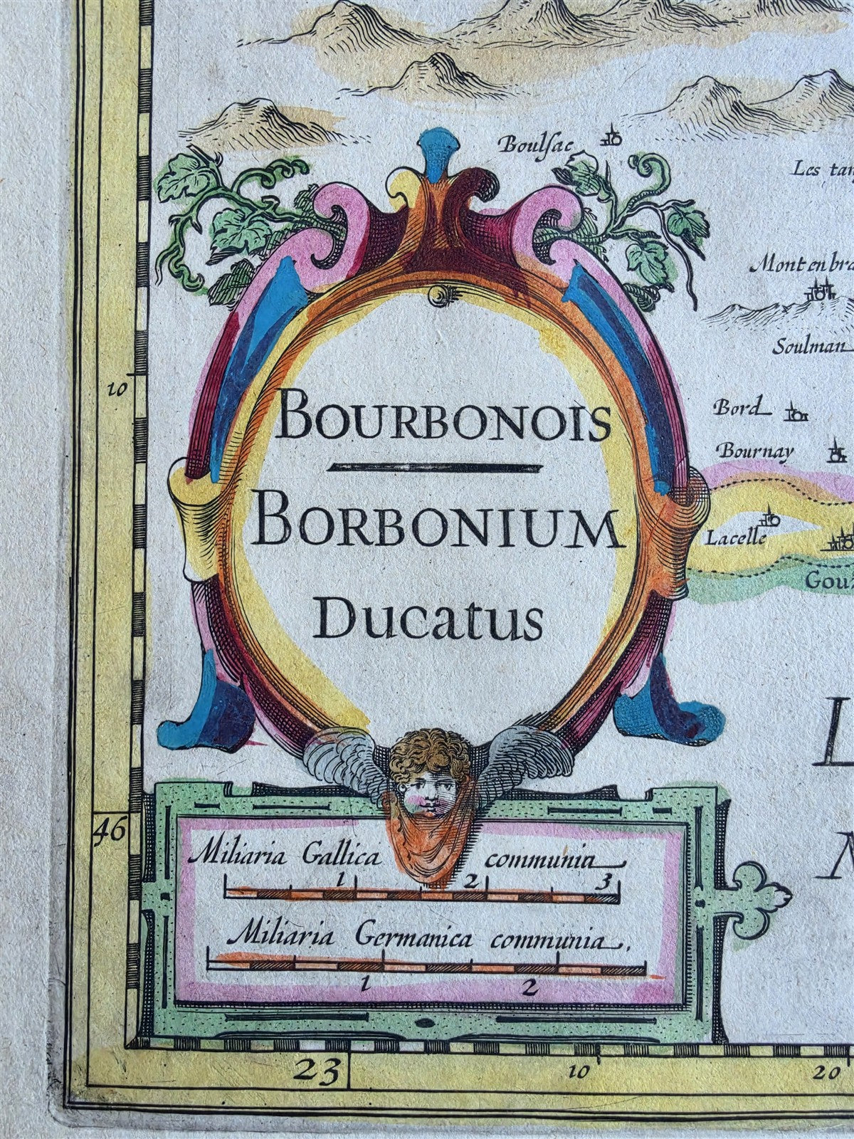 1630s MAP of FRANCE Bourbonnais region antique Gerard Mercator-Henricus Hondius