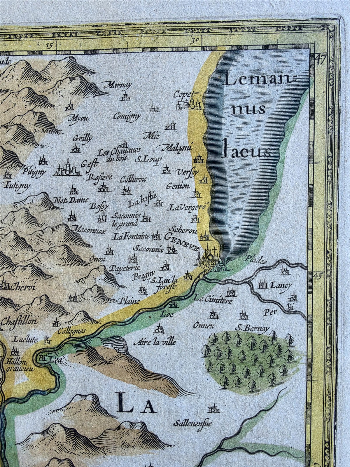1630s MAP of FRANCE province of BRESSE antique by Johannes Janssonius