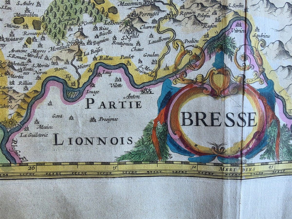 1630s MAP of FRANCE province of BRESSE antique by Johannes Janssonius