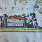 1630s MAP of FRANCE Loudunois / Mirebalais antique by Johannes Janssonius