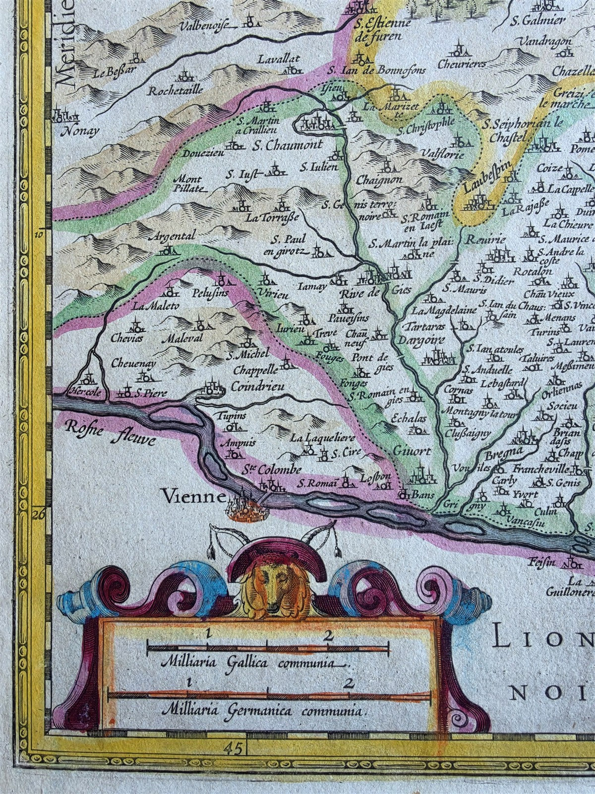 1630s MAP of FRANCE Lionnois Forest et Beaviolois antique by Johannes Janssonius