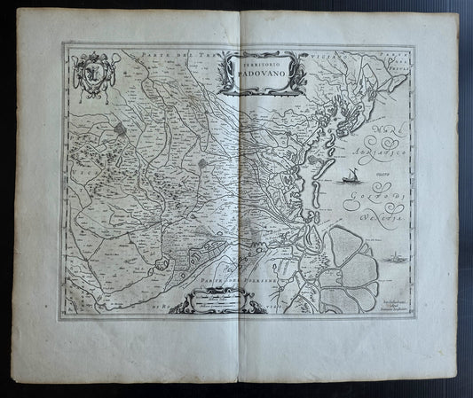 1630s MAP of PADUA ITALY antique by Johannes Janssonius