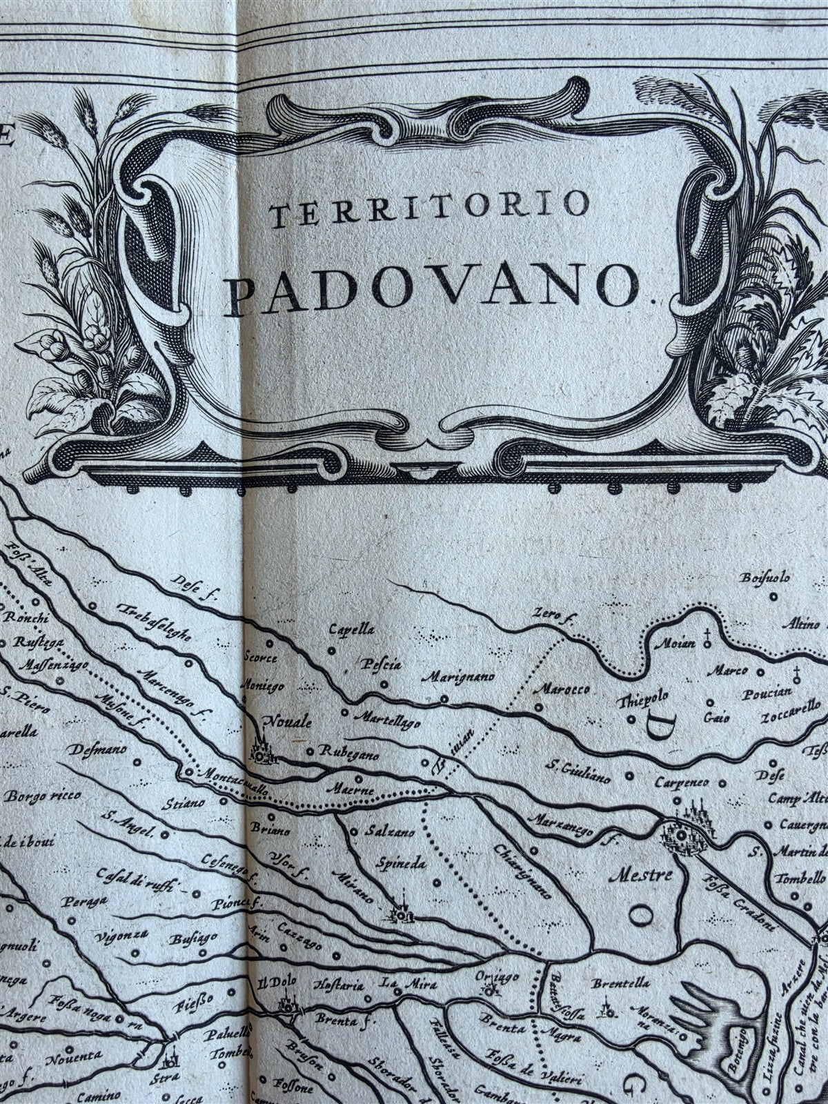 1630s MAP of PADUA ITALY antique by Johannes Janssonius