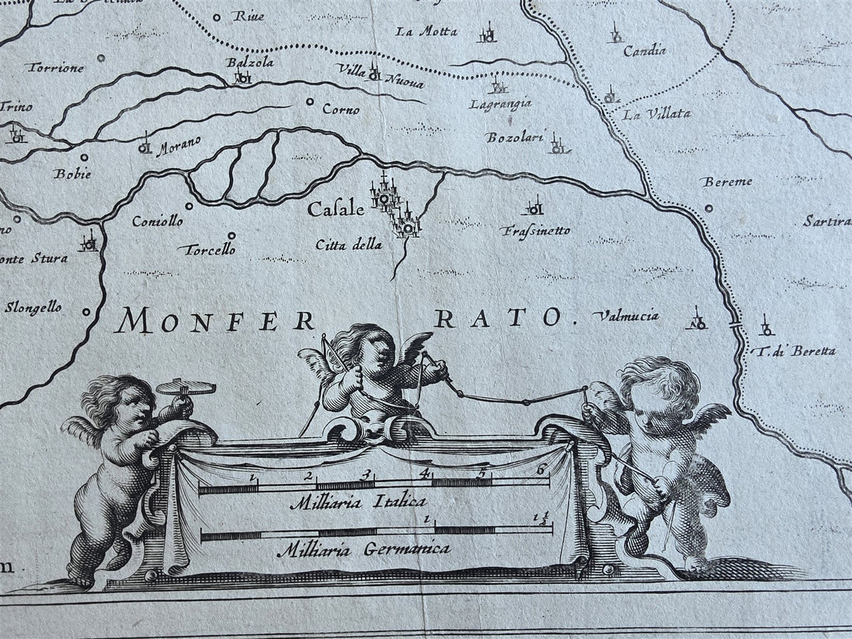 1640s MAP of Lordship of Vercelli ITALY antique by Johannes Janssonius