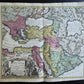 1720 MAP of TURKEY antique OTTOMAN EMPIRE in Europe, Asia, et Africa