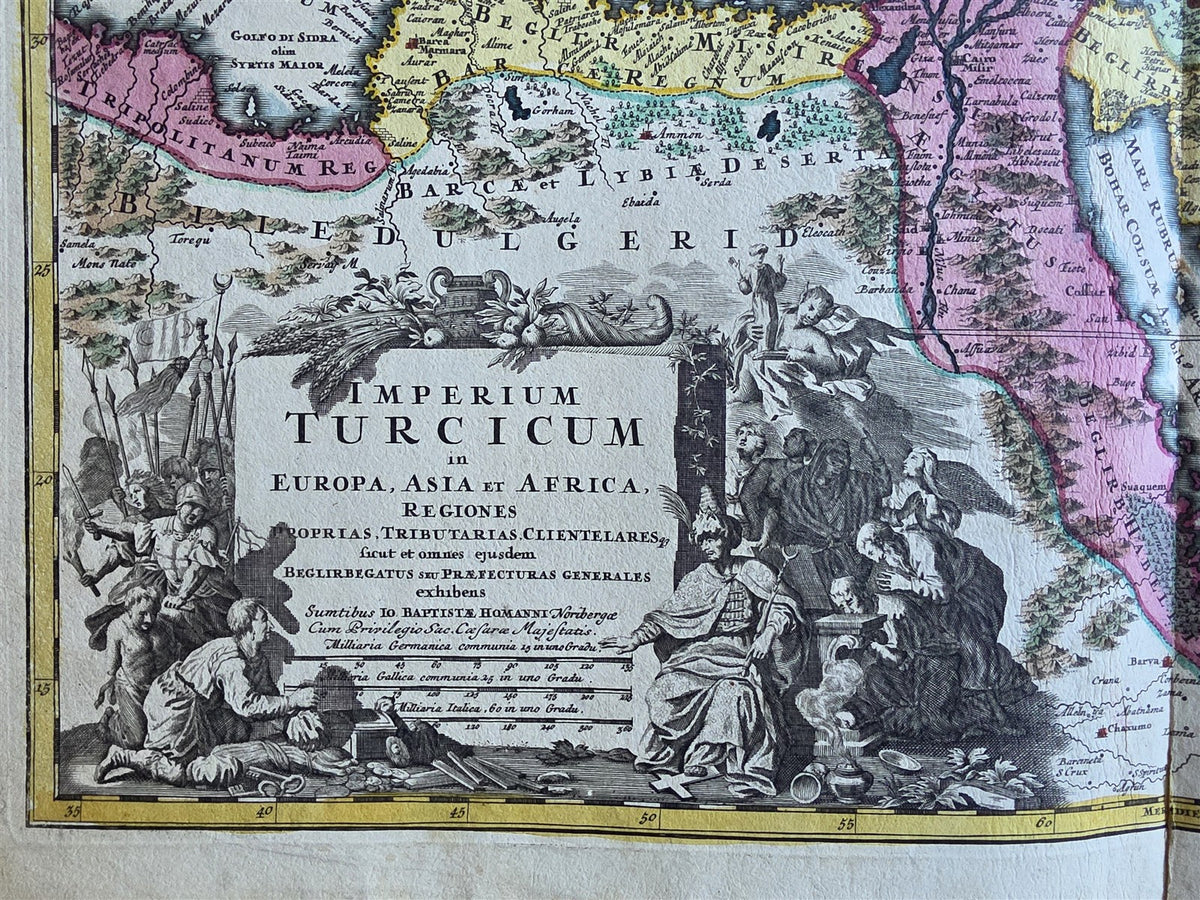 1720 MAP of TURKEY antique OTTOMAN EMPIRE in Europe, Asia, et Africa