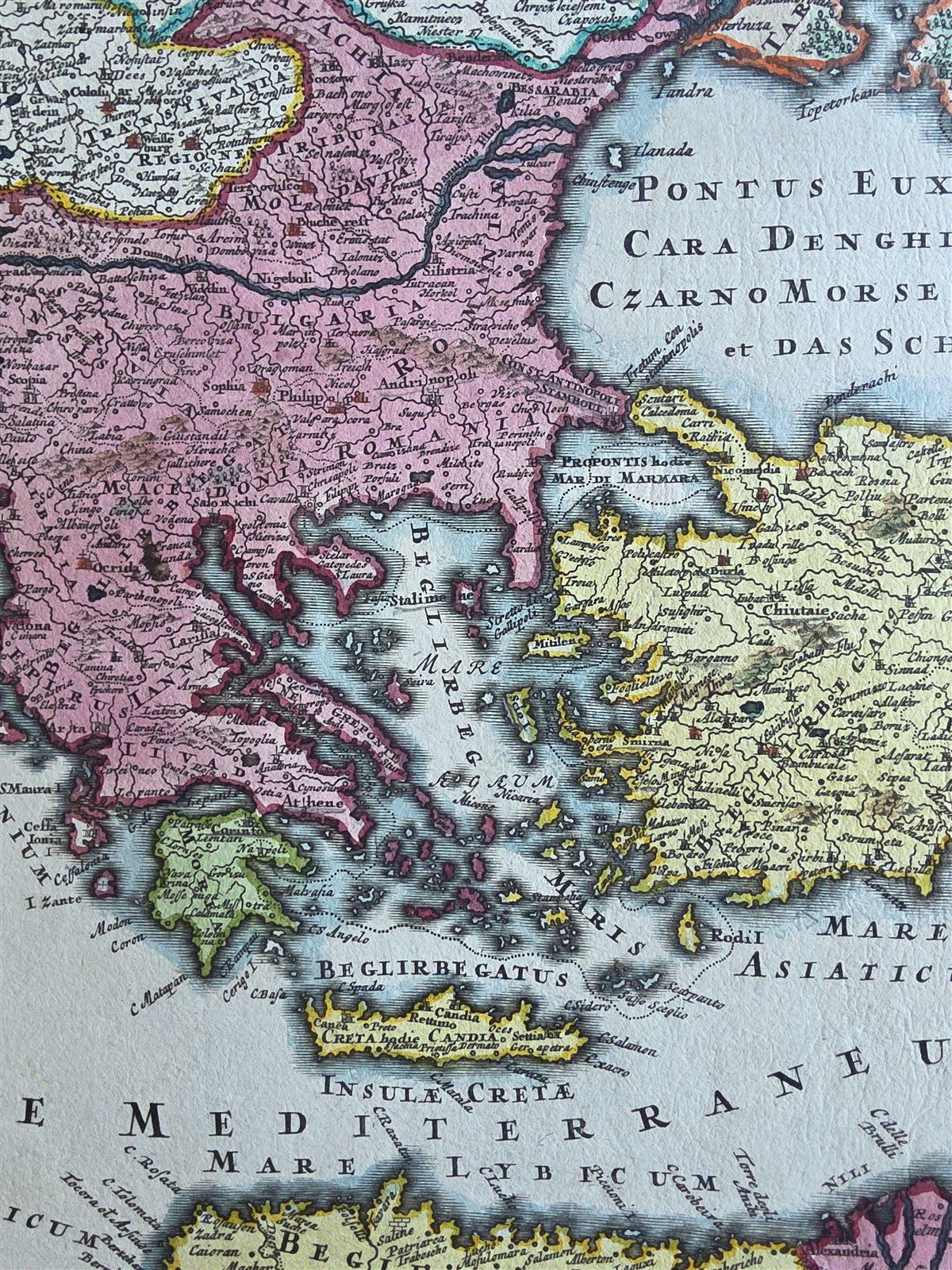 1720 MAP of TURKEY antique OTTOMAN EMPIRE in Europe, Asia, et Africa