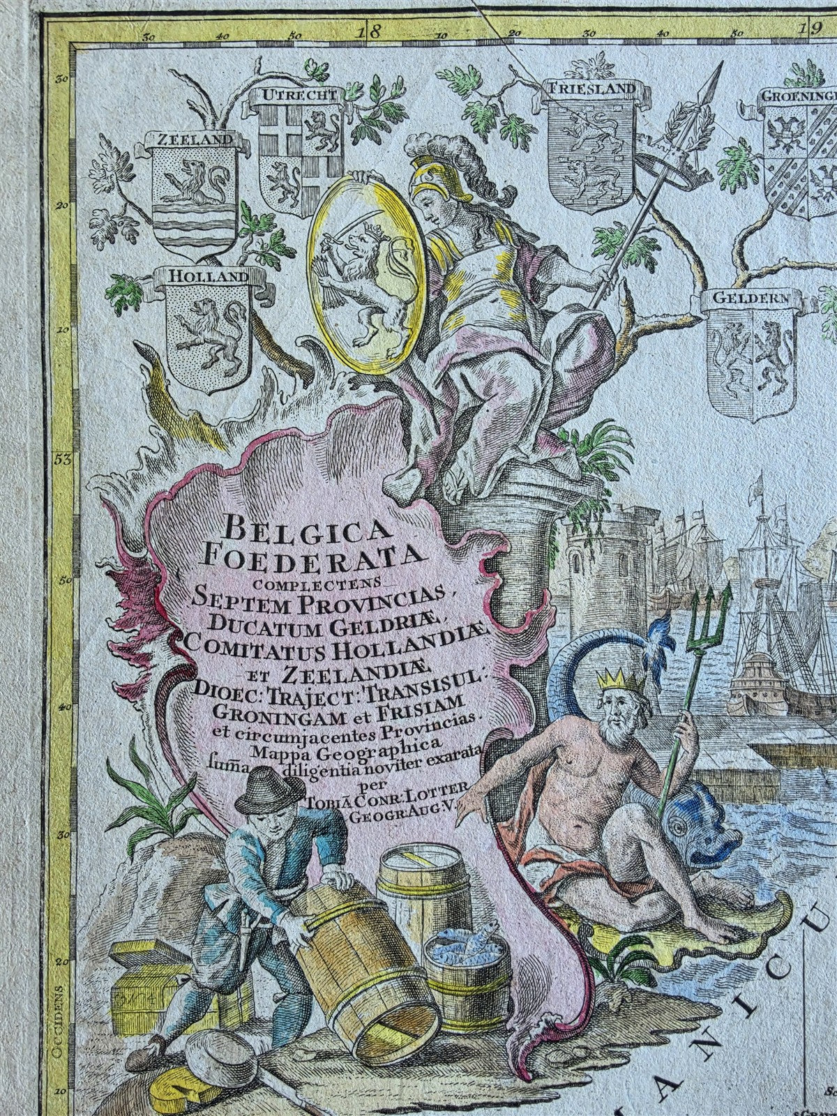 1710 MAP of PALESTINE antique TERRA SANCTA by Johann Baptist Homann