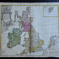 1740 MAP of ENGLAND antique Regnorum Magnae Britanniae by HOMANN HEIRS