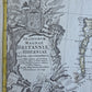 1740 MAP of ENGLAND antique Regnorum Magnae Britanniae by HOMANN HEIRS