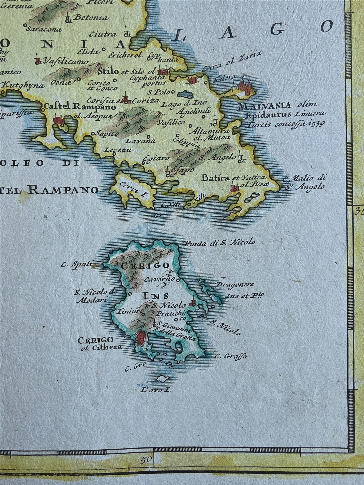 1740 MAP of GREECE Peloponesus hodie Moreae Regnum Johann Baptist HOMANN antique