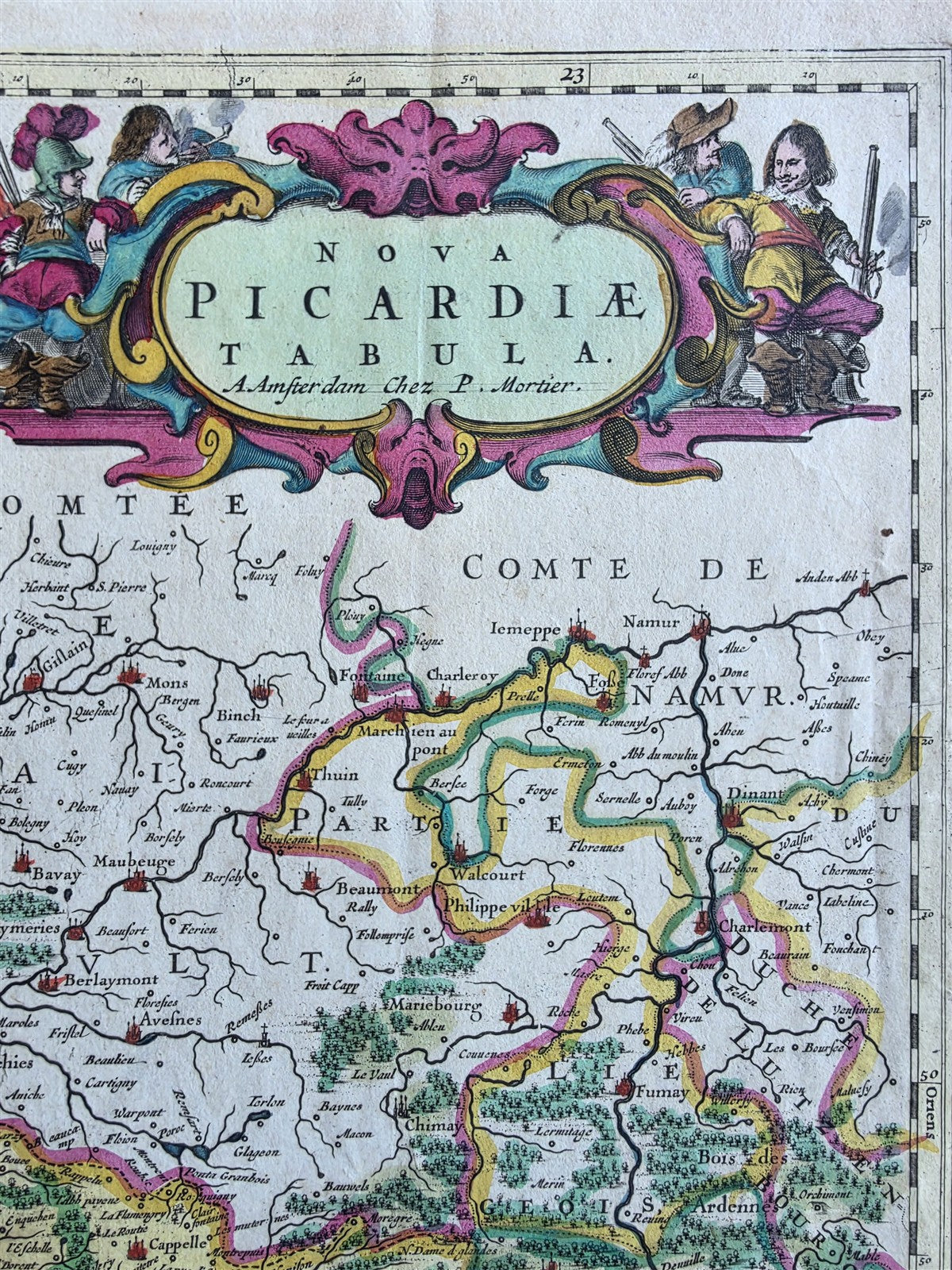 1700 MAP of PICARDY FRANCE antique Nova Picardiae Tabula by P. Mortier