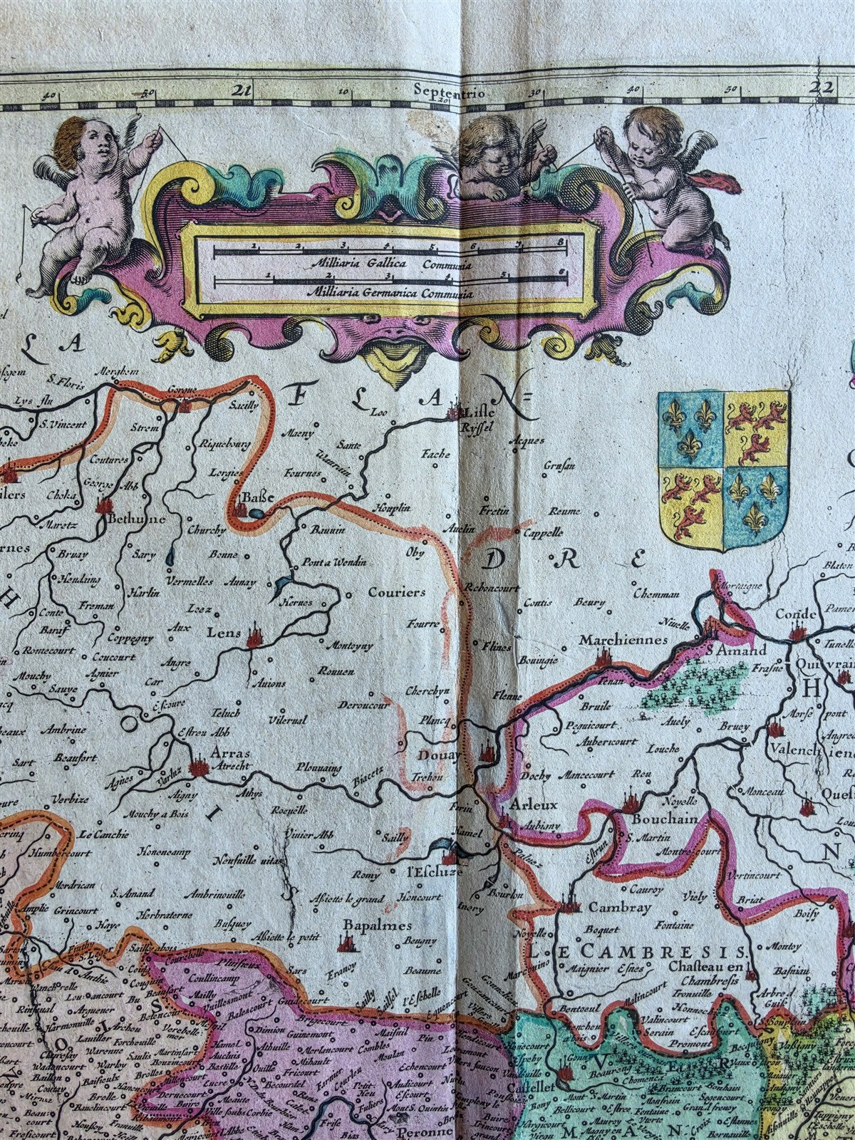 1700 MAP of PICARDY FRANCE antique Nova Picardiae Tabula by P. Mortier