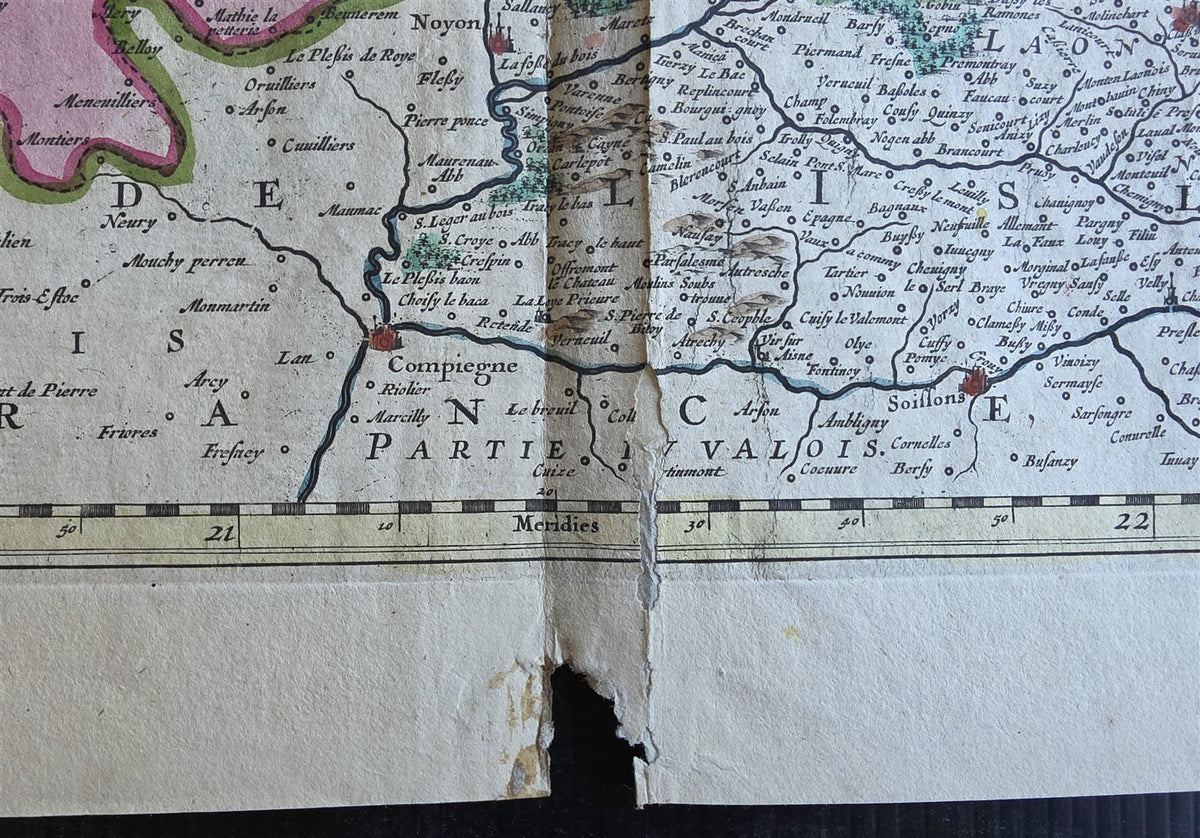 1700 MAP of PICARDY FRANCE antique Nova Picardiae Tabula by P. Mortier