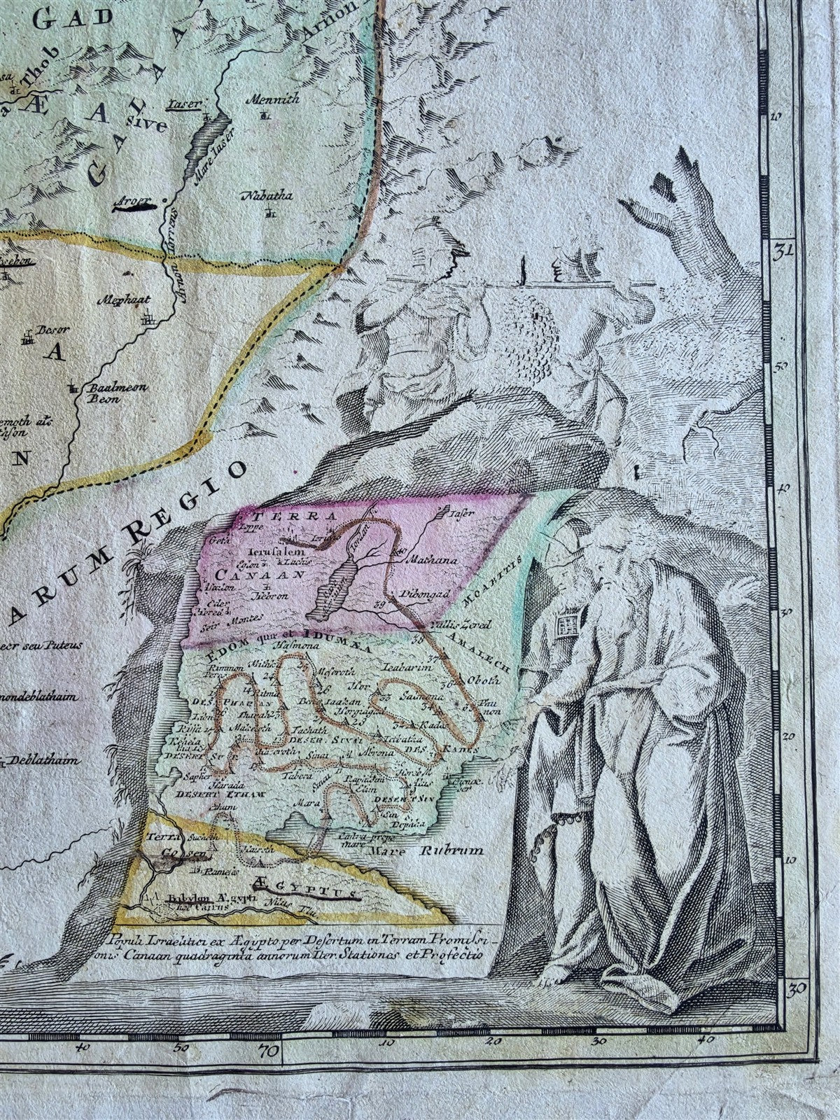 1710 MAP of HOLY LAND antique Iudaea seu Palaestina Terra Sancta by J. Homann