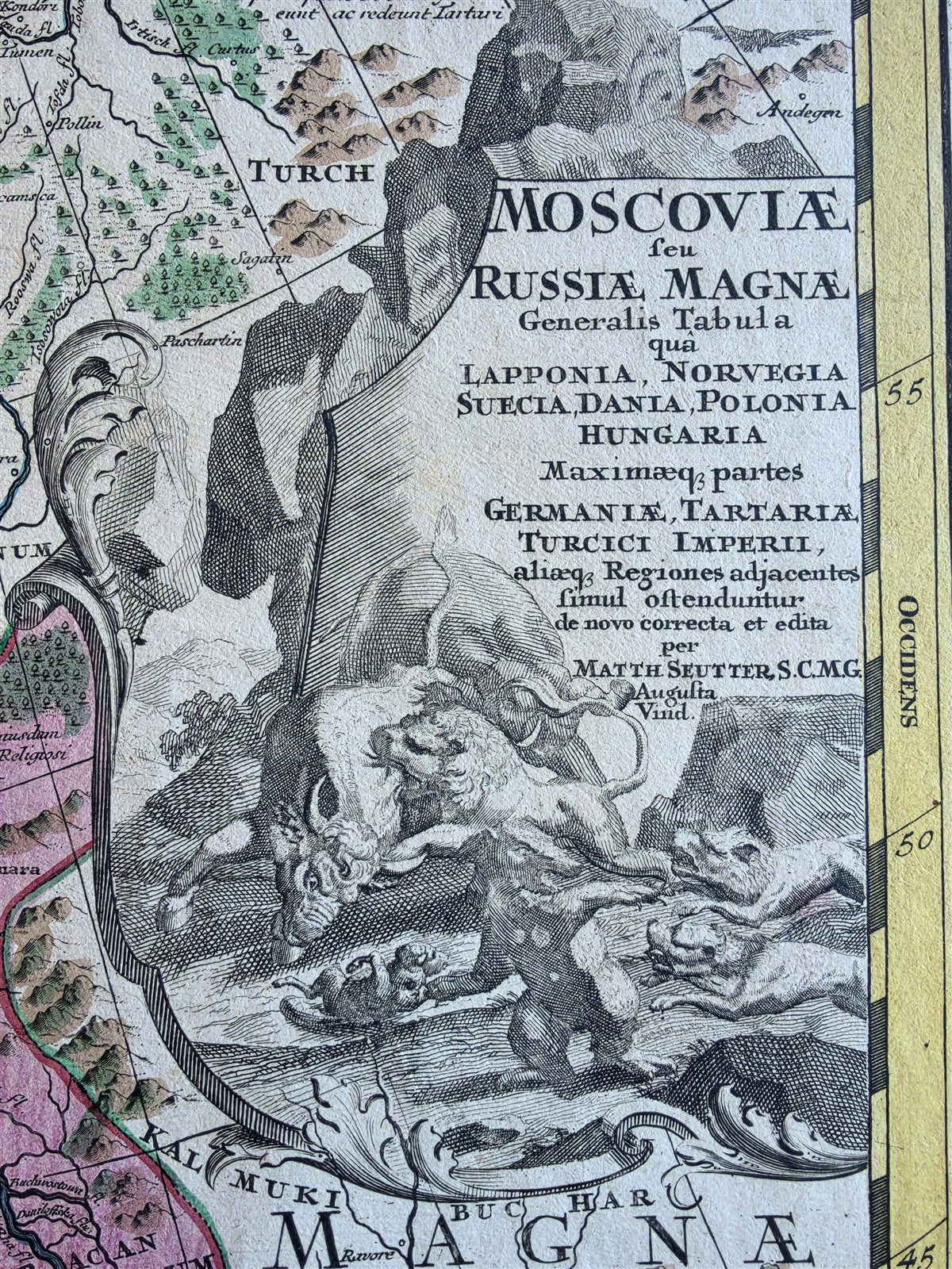 1730 MAP of RUSSIA antique Moscoviae seu Russiae Magnae Generalis Tabula