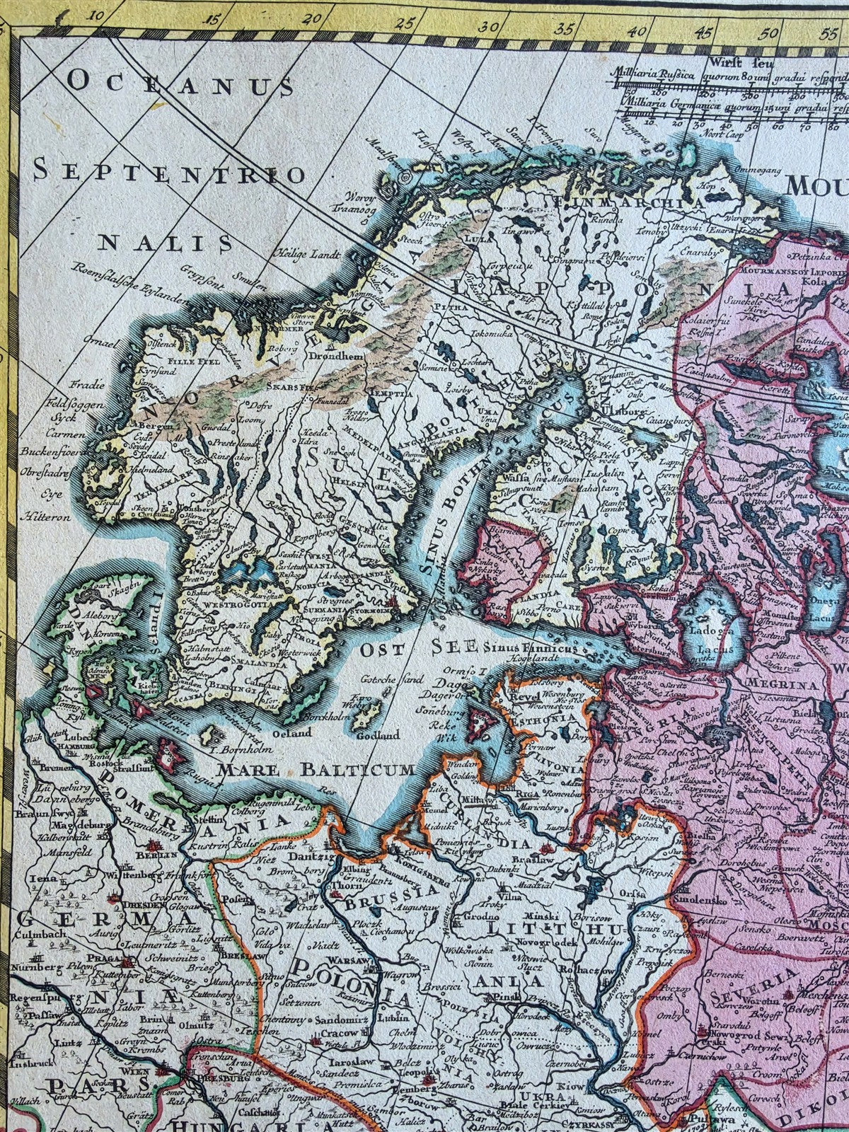 1730 MAP of RUSSIA antique Moscoviae seu Russiae Magnae Generalis Tabula
