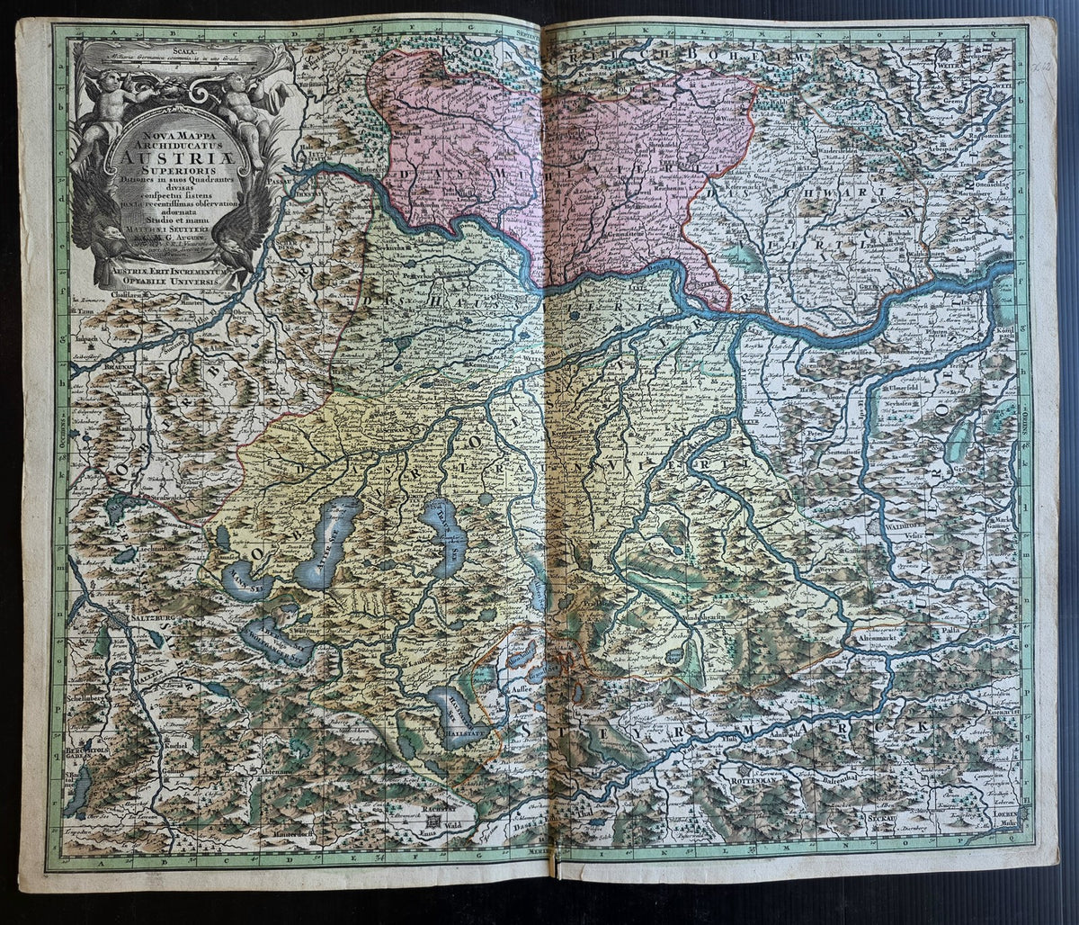 1700s MAP of AUSTRIA Nova Mappa Archiducatus Austriae Superioris ANTIQUE