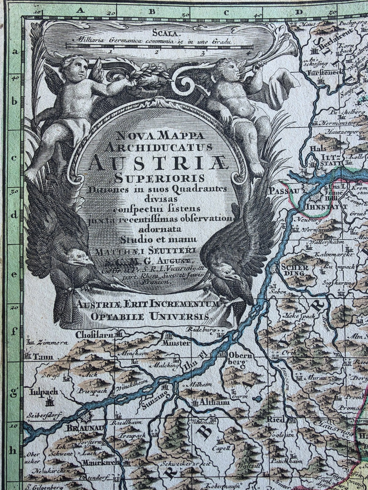 1700s MAP of AUSTRIA Nova Mappa Archiducatus Austriae Superioris ANTIQUE