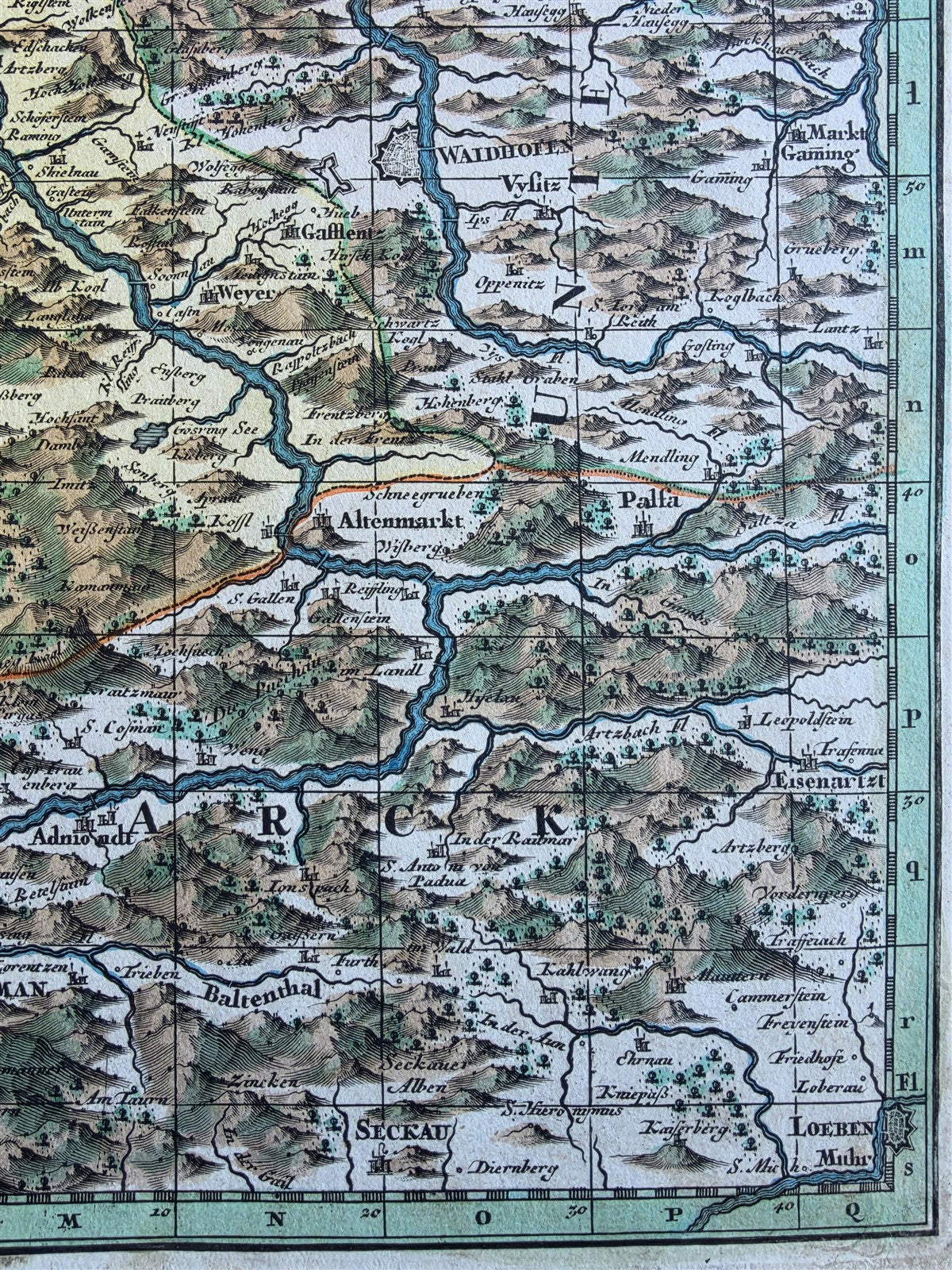 1700s MAP of AUSTRIA Nova Mappa Archiducatus Austriae Superioris ANTIQUE