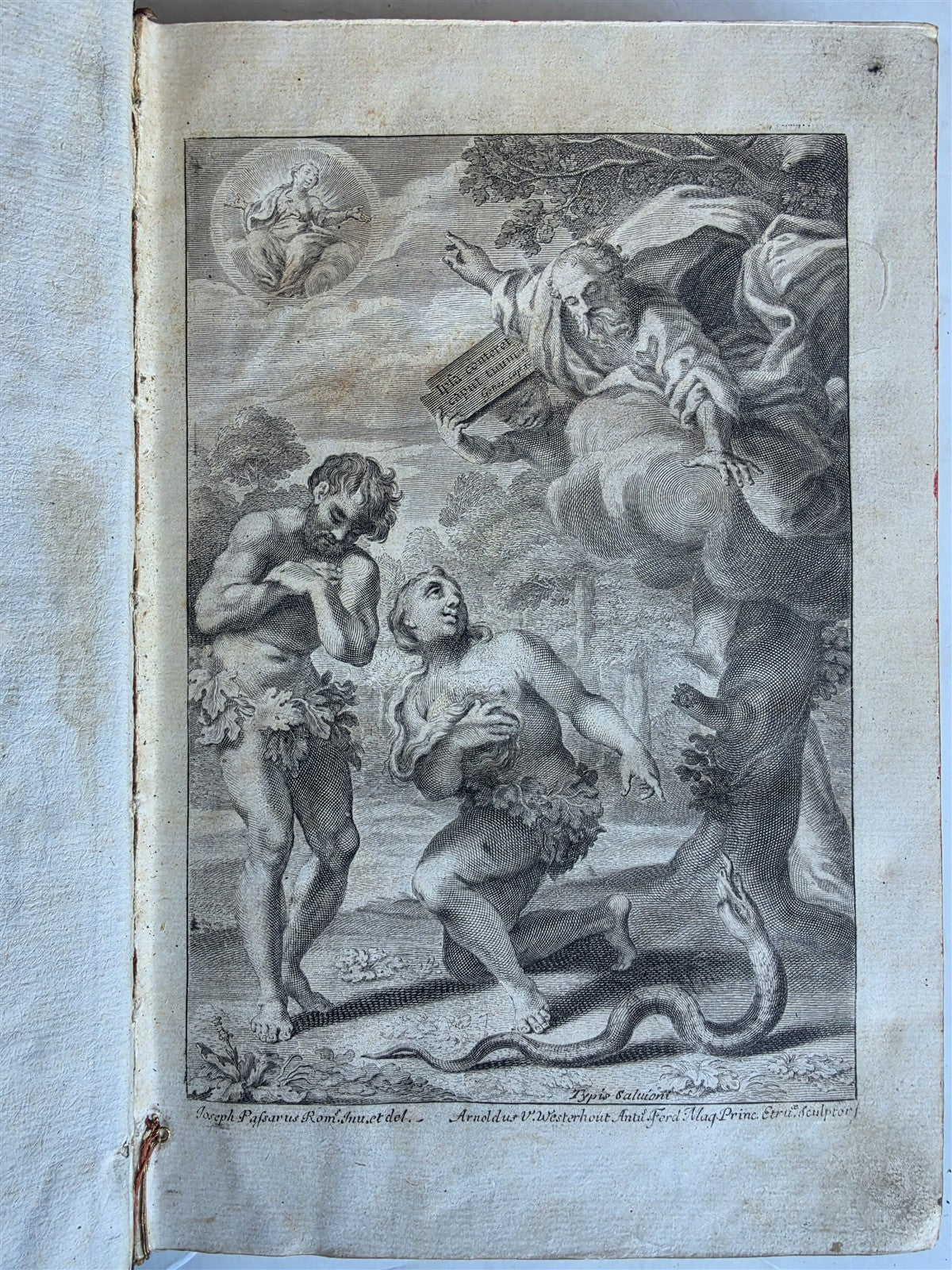 1733 AMAZING VATICAN BINDING w/ SILVER CLASPS illustrated ANTIQUE