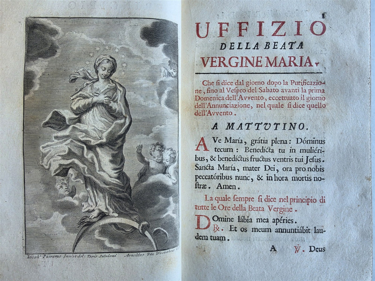 1733 AMAZING VATICAN BINDING w/ SILVER CLASPS illustrated ANTIQUE