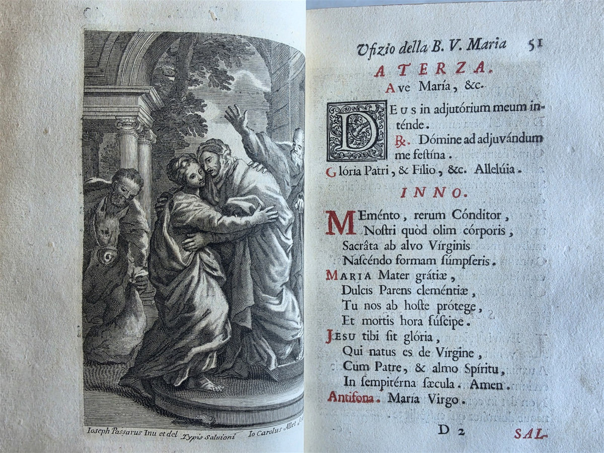 1733 AMAZING VATICAN BINDING w/ SILVER CLASPS illustrated ANTIQUE