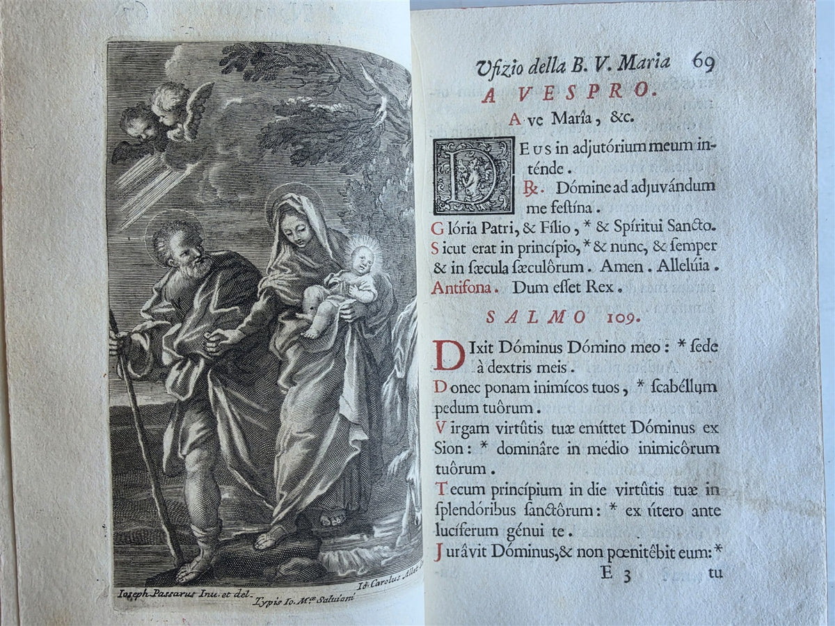 1733 AMAZING VATICAN BINDING w/ SILVER CLASPS illustrated ANTIQUE