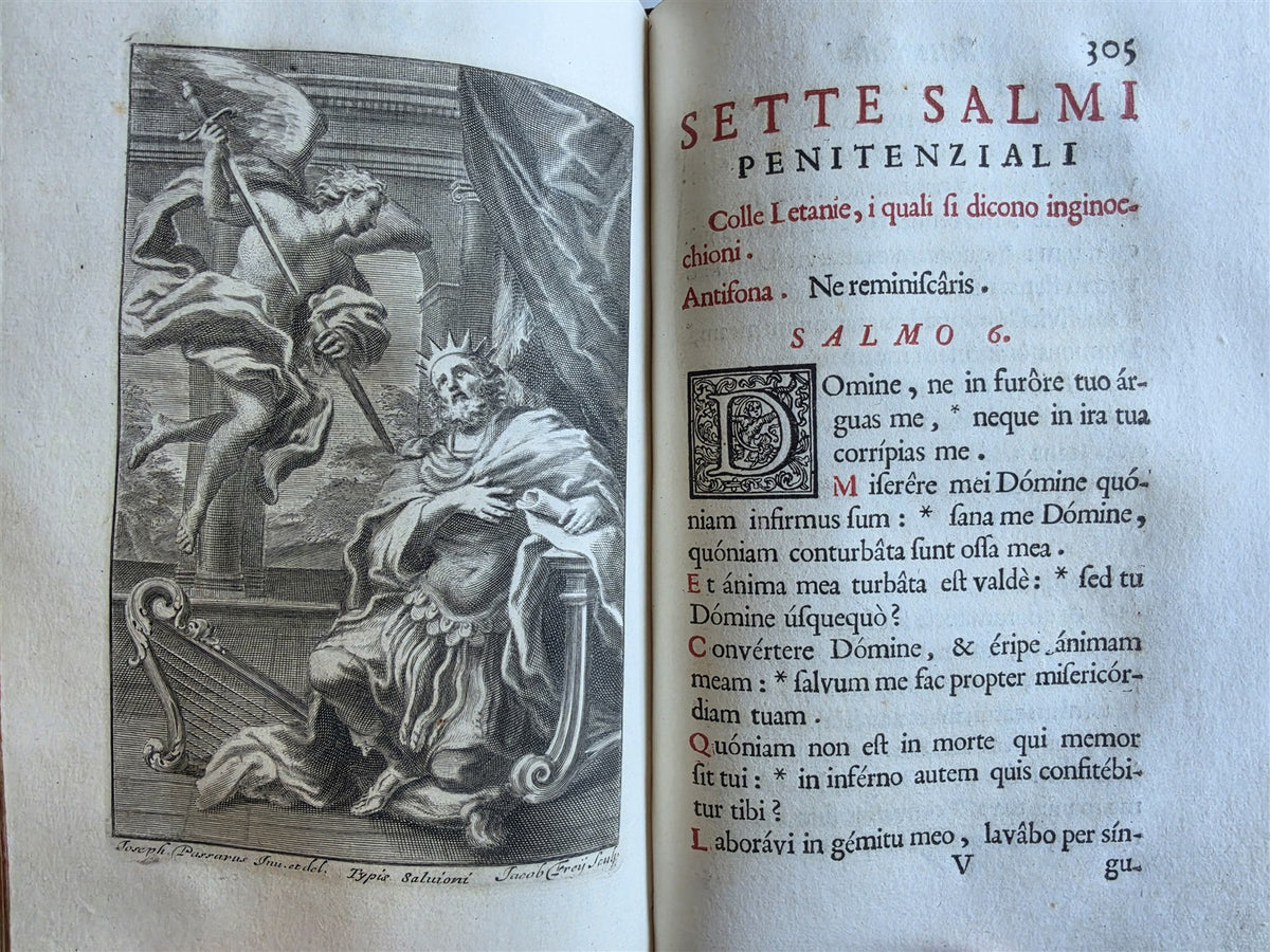 1733 AMAZING VATICAN BINDING w/ SILVER CLASPS illustrated ANTIQUE