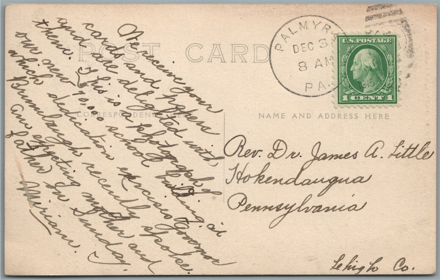 PALMYRA PA PUBLIC SCHOOL ANTIQUE REAL PHOTO POSTCARD RPPC