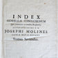 1720s LAW BOOK INDEX GENERALIS CONCLUSIONUM antique VELLUM BOUND FOLIO Vol. II