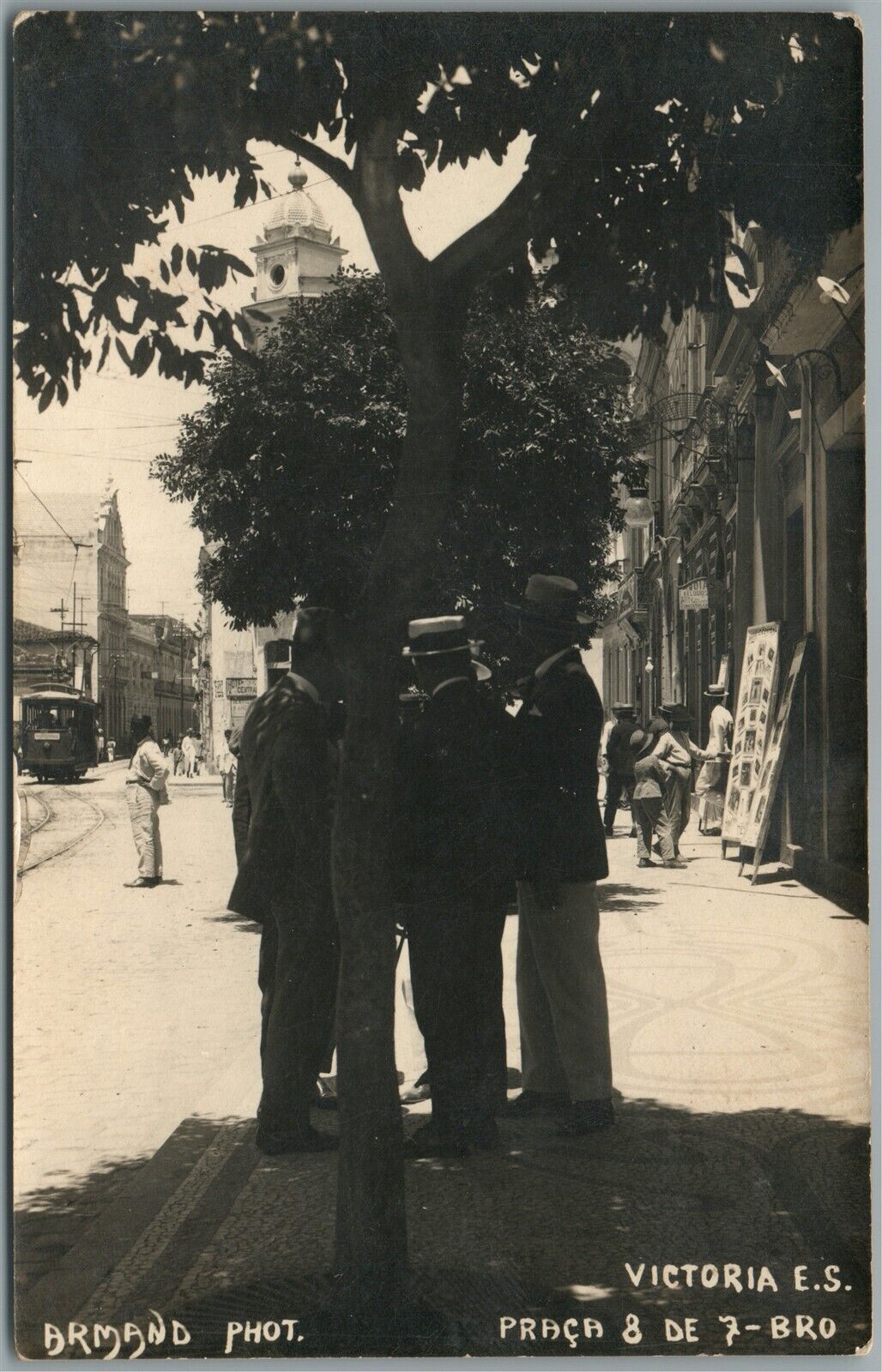 BRAZIL VICTORIA E.S. STREET SCENE ANTIQUE REAL PHOTO POSTCARD RPPC