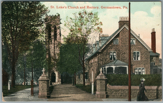 PHILADELPHIA PA GERMANTOWN ST.LUKE'S CHURCH ANTIQUE POSTCARD