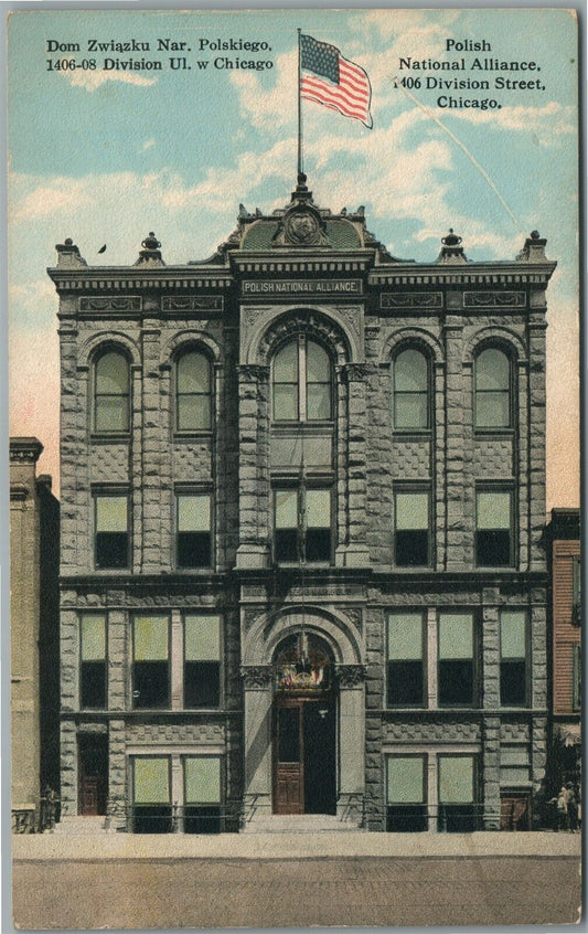 CHICAGO IL POLISH NATIONAL ALLIANCE ANTIQUE POSTCARD