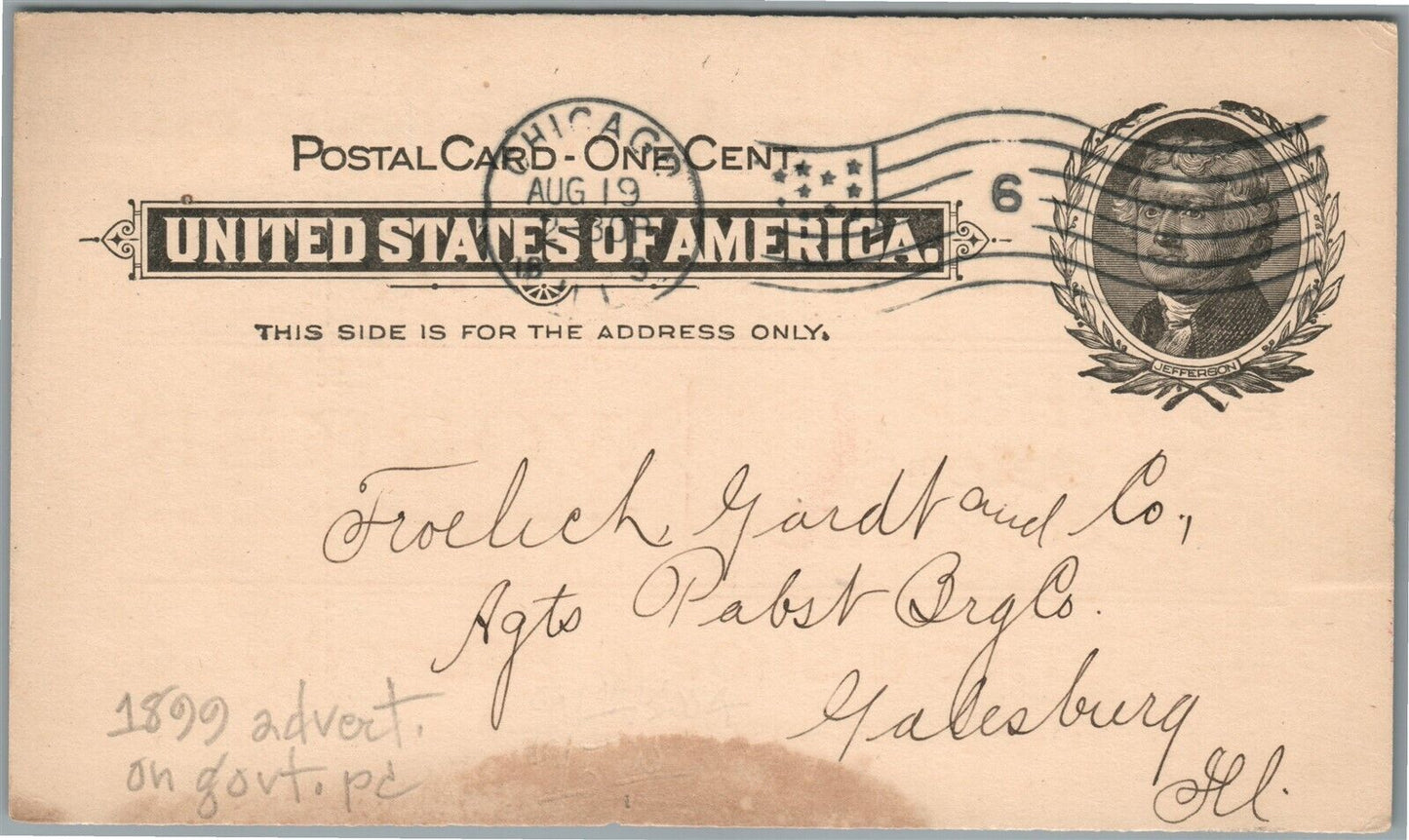 CHICAGO IL BISHOP & BABCOCK CO. ADVERTISING ANTIQUE POSTCARD