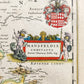 1640 MAP of GERMANY MANSFELD REGION WILLEM BLAEU antique AUTHENTIC hand colored