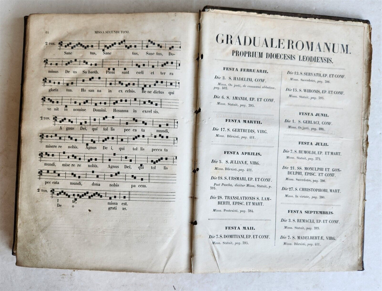 1854 GRADUALE ROMANUM antique ANTIPHONAL LARGE FOLIO 10.5 x 15"