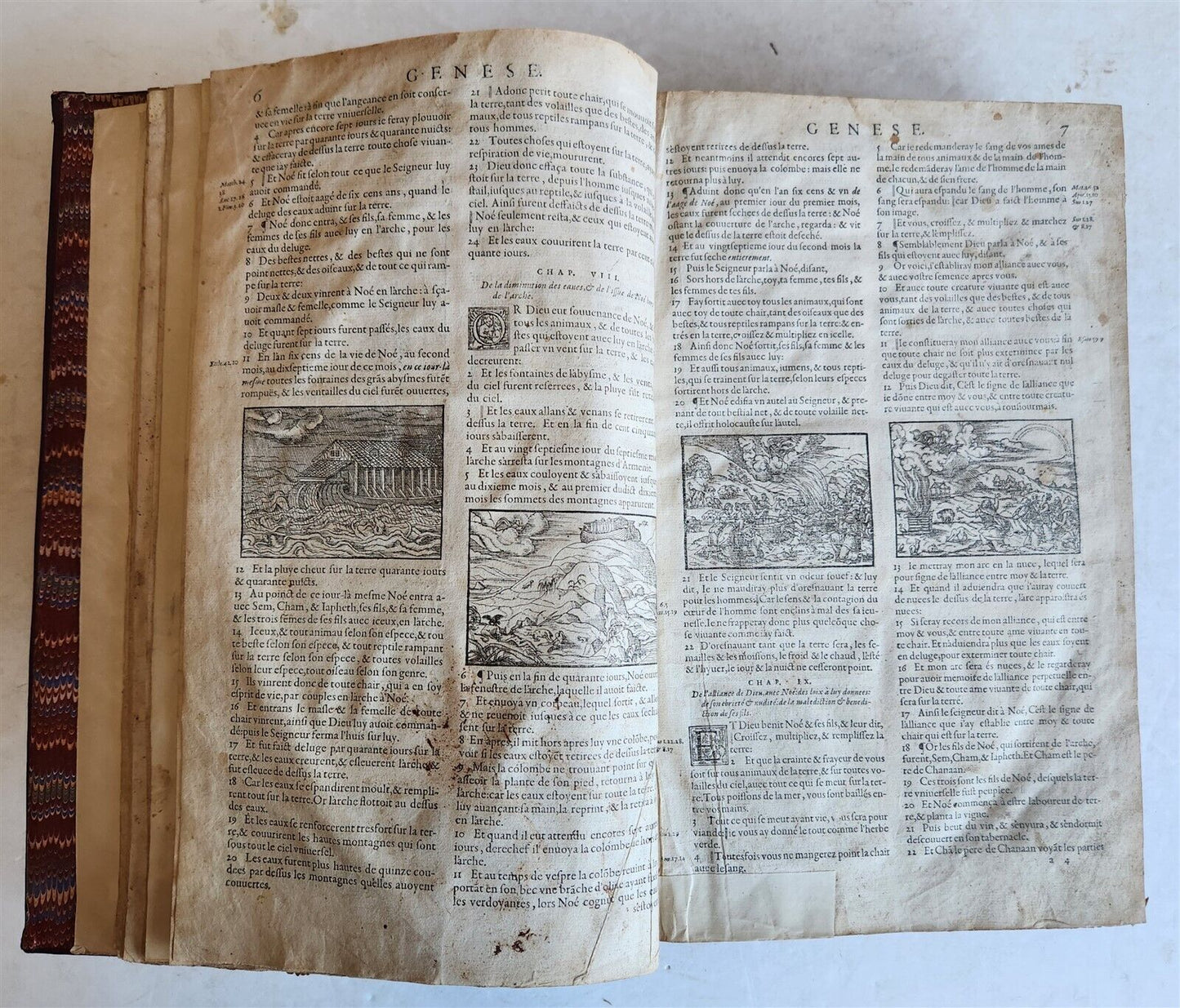 1578 BIBLE in FRENCH ILLUSTRATED antique MASSIVE FOLIO 16th CENTURY