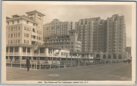 ATLANTIC CITY NJ CHELSEY & AMBASSADOR HOTELS VINTAGE REAL PHOTO POSTCARD RPPC