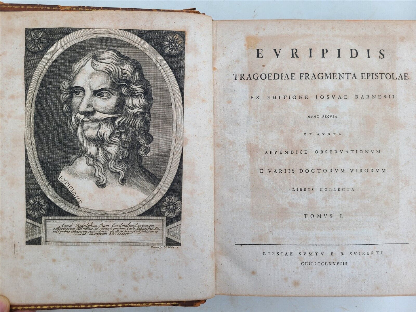 1778 EURIPIDES TRADEGIES 2 VOLUMES antique in LATIN