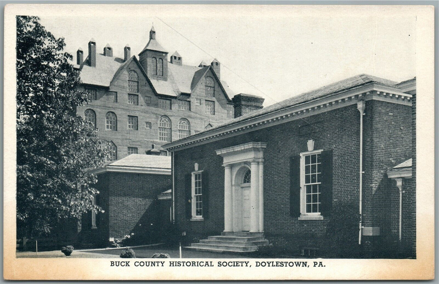 DOYLESTOWN PA BUCKS COUNTY HISTORICAL SOCIETY ANTIQUE POSTCARD
