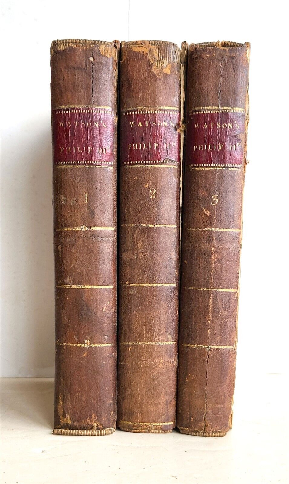1794 HISTORY of REIGN of PHILIP THE SECOND KING of SPAIN 3 VOLUMES antique