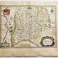 1640 MAP of GERMANY ERBACH by WILLEM BLAEU antique AUTHENTIC hand colored
