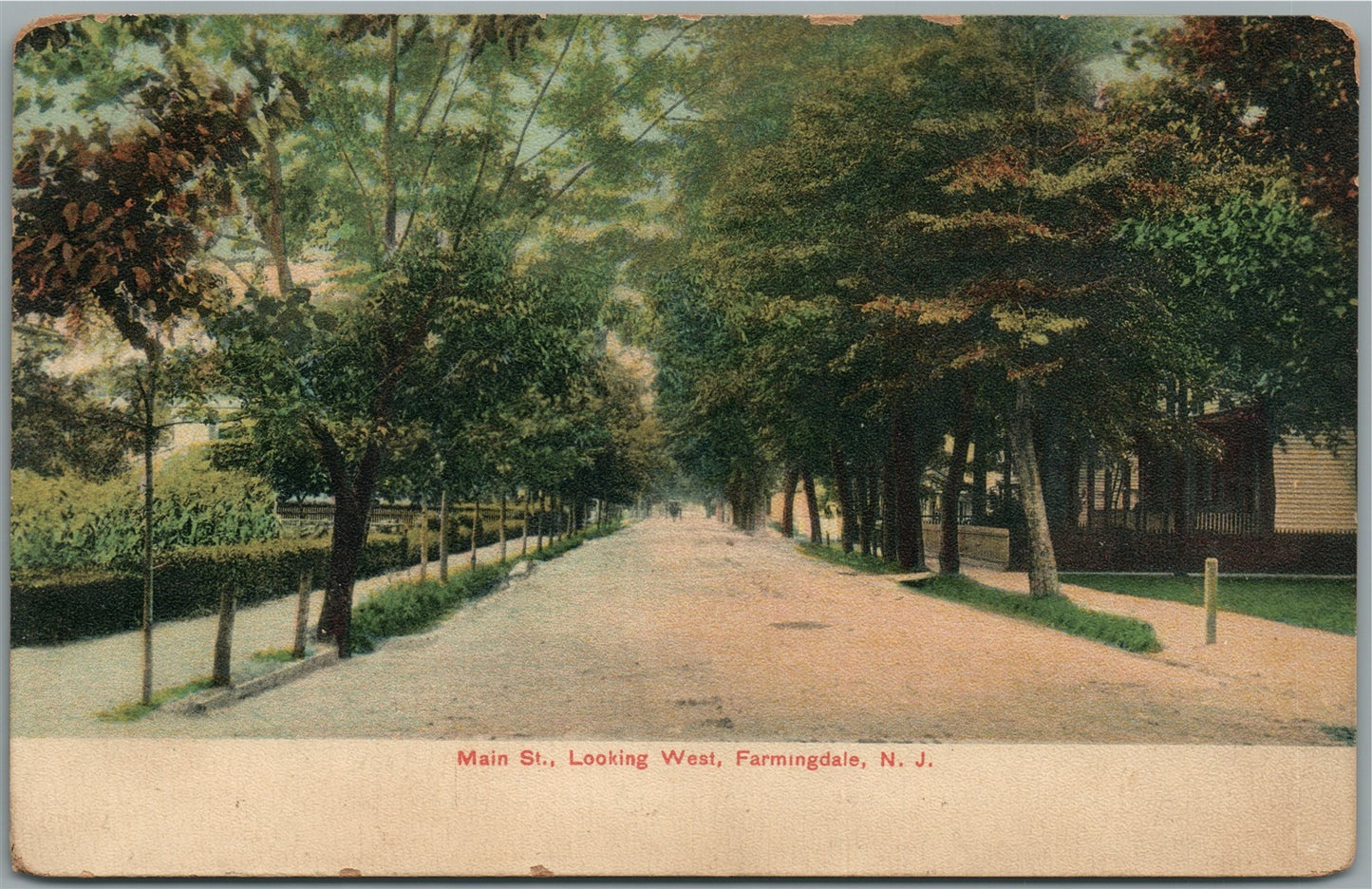 FARMINGDALE NJ MAIN STREET ANTIQUE POSTCARD